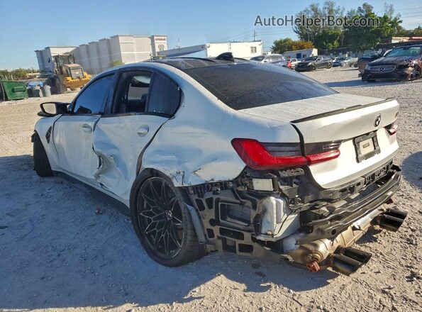 WBS33AY03MFL45078 2021 BMW M3 White Հետևի ձախ