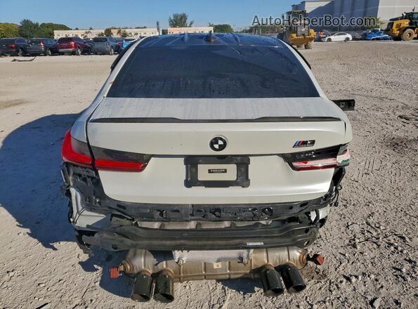 WBS33AY03MFL45078 2021 BMW M3 White Հետևի տեսք