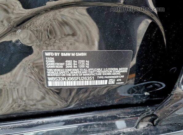 WBS33HJ06SFU26351 2025 BMW M3 Black Widok komory silnika