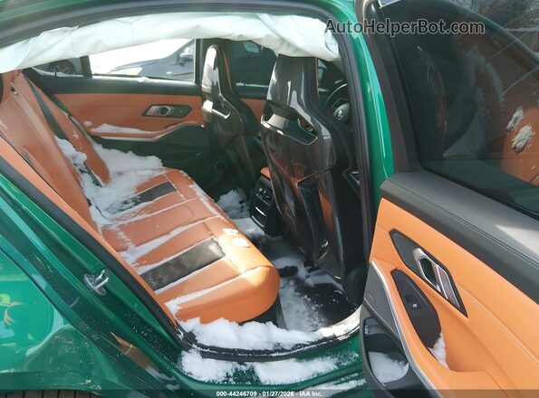 WBS43AY07NFL83340 2022 BMW M3 Green VIN կոդի պիտակի տեսք