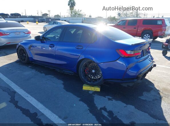 WBS43AY07NFN16159 2022 BMW M3 Blue Rear left