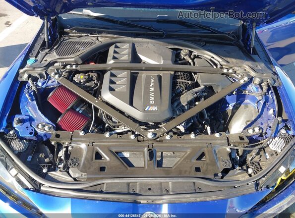WBS43AY07NFN16159 2022 BMW M3 Blue Rear view