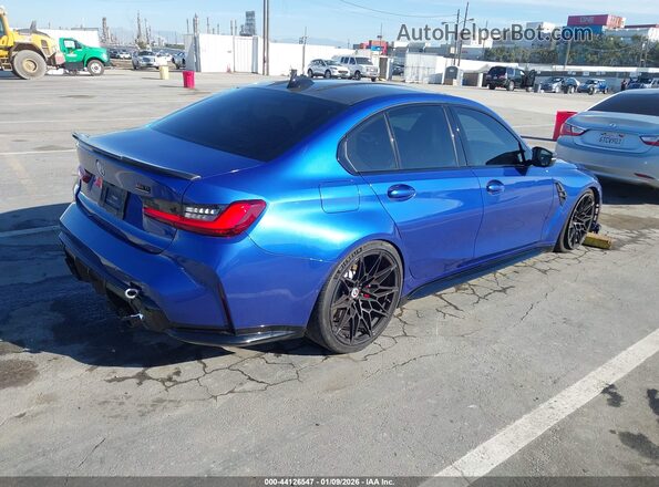 WBS43AY07NFN16159 2022 BMW M3 Blue Rear right