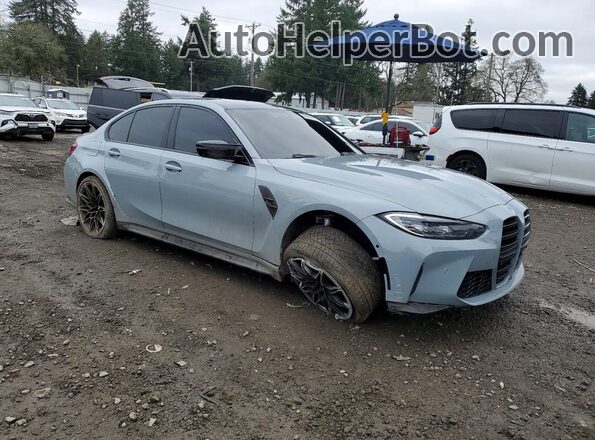 WBS43AY09NFL67236 2022 BMW M3 Gray Front right