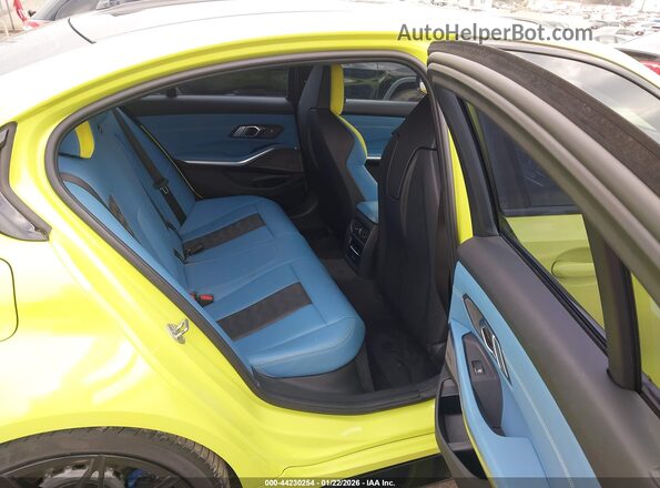 WBS53AY03NFM89739 2022 BMW M3 Yellow VIN sticker view