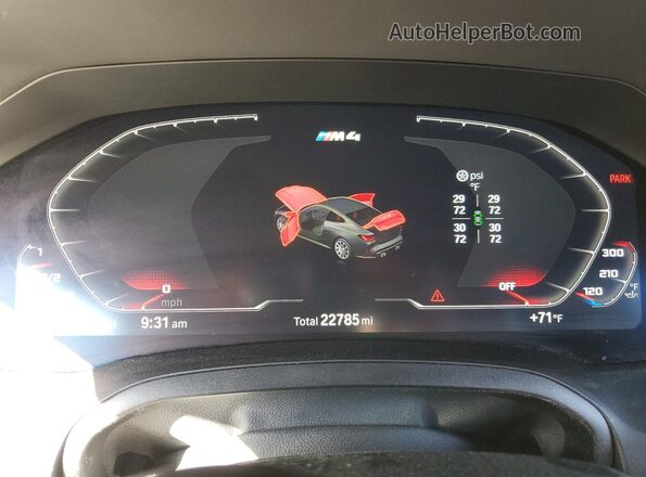 WBS53AZ00MCF87693 2021 BMW M4 Зеленый Вид щитка приборов