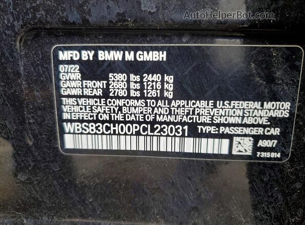 WBS83CH00PCL23031 2023 BMW M5 Black 