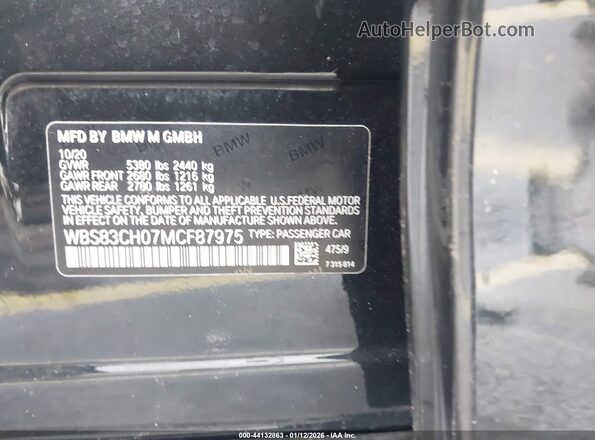 WBS83CH07MCF87975 2021 BMW M5 Black Engine compartment view