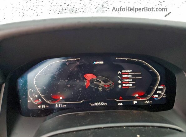 WBSGV0C00RCP31091 2024 BMW M8 Black ხელსაწყოთა პანელის ხედი