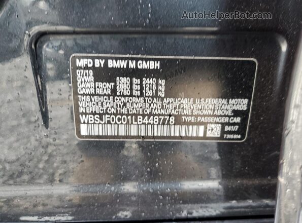 WBSJF0C01LB448778 2020 BMW M5 Gray Вид підкапотного простору