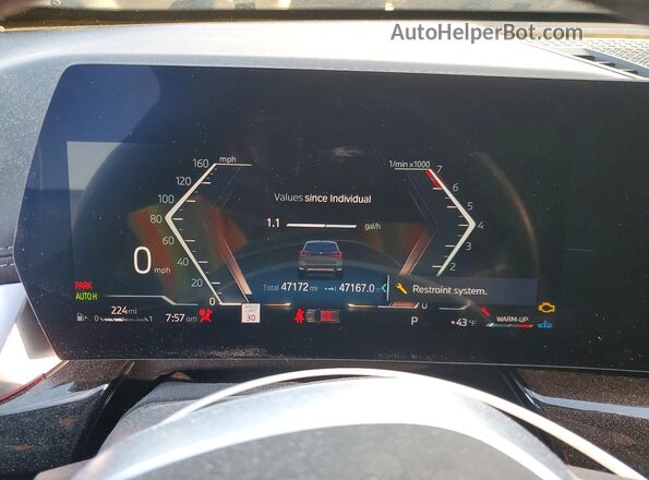 WBX73EF00P5W23659 2023 BMW X1 Gray Вид щитка приладів