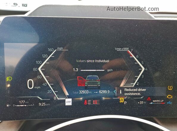WBX73EF02P5V97968 2023 BMW X1 Gray Սարքավորումների վահանակի տեսք