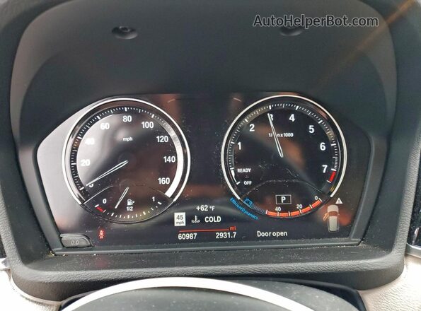 WBXHT3C56K3H34099 2019 BMW X1 Black Вид щитка приладів