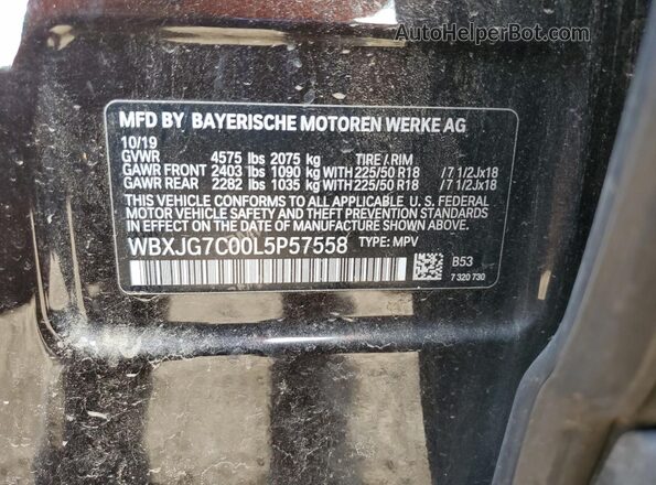 WBXJG7C00L5P57558 2020 BMW X1 Brown 