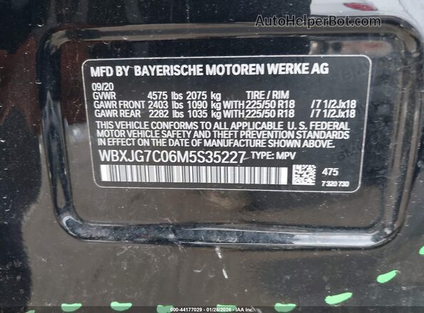 WBXJG7C06M5S35227 2021 BMW X1 Black Engine compartment view