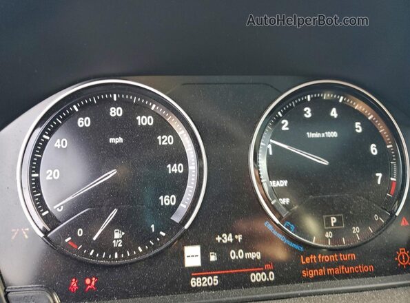 WBXJG7C0XM5T20667 2021 BMW X1 Blue ხელსაწყოთა პანელის ხედი