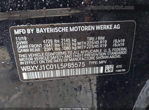 WBXYJ1C01L5P85575 2020 BMW X2 Black Widok komory silnika