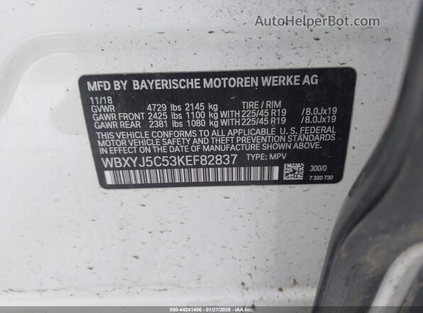WBXYJ5C53KEF82837 2019 BMW X2 White Շարժիչի բաժամունքի տեսք
