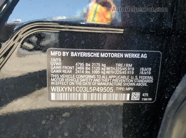 WBXYN1C03L5P49505 2020 BMW X2 Black ძრავის განყოფილების ხედი