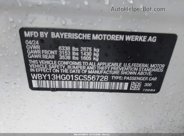 WBY13HG01SCS56728 2025 BMW OTHER White Vista del compartimento del motor