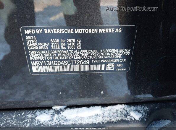 WBY13HG04SCT72649 2025 BMW OTHER Black Engine compartment view
