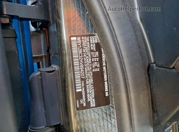 WBY1Z8C32HV894207 2017 BMW I3 Blue Շարժիչի բաժամունքի տեսք