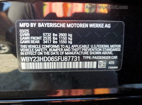 WBY23HD06SFU87731 2025 BMW I4 Black Vista del compartimento del motor