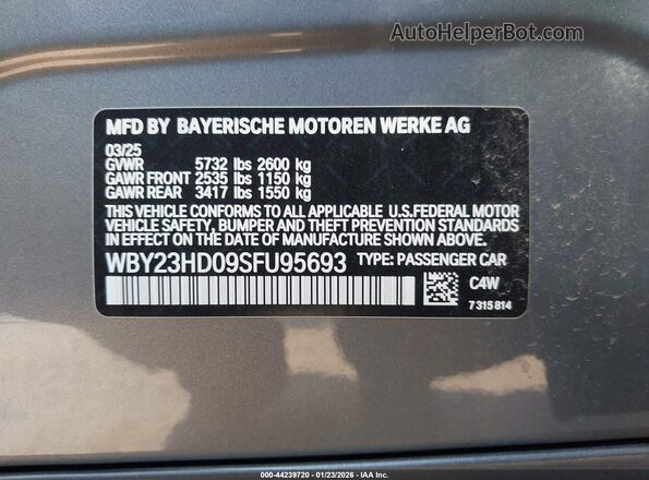 WBY23HD09SFU95693 2025 BMW I4 Silver Widok komory silnika