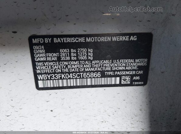 WBY33FK04SCT65866 2025 BMW OTHER White Շարժիչի բաժամունքի տեսք