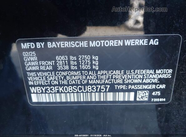 WBY33FK08SCU83757 2025 BMW OTHER Black Widok komory silnika