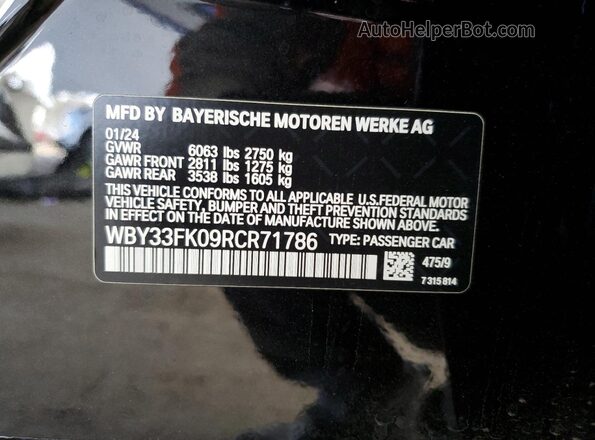 WBY33FK09RCR71786 2024 BMW OTHER Black VIN կոդի պիտակի տեսք