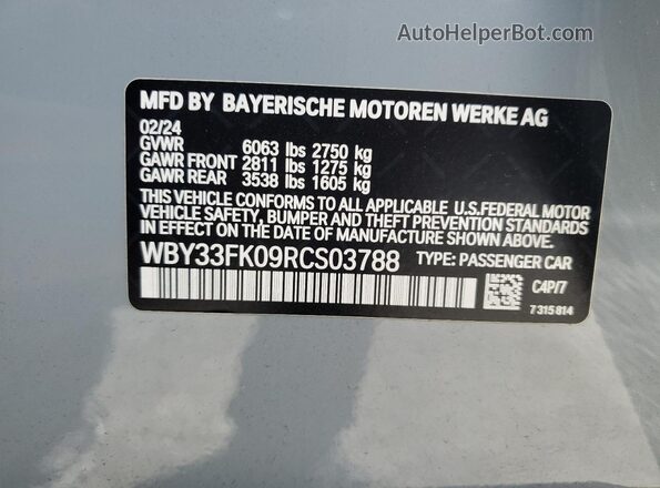 WBY33FK09RCS03788 2024 BMW OTHER Серый Вид подкапотного пространства