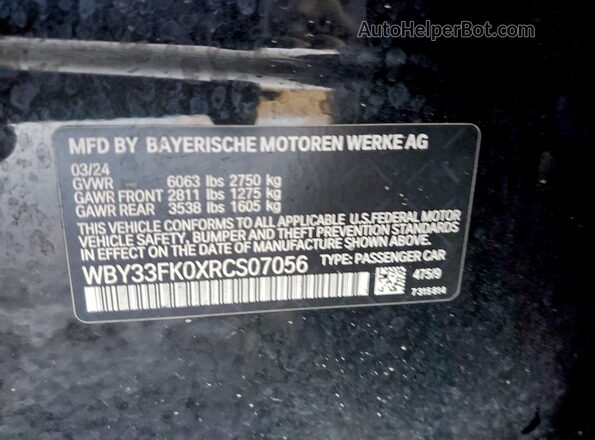 WBY33FK0XRCS07056 2024 BMW OTHER Black Вид підкапотного простору