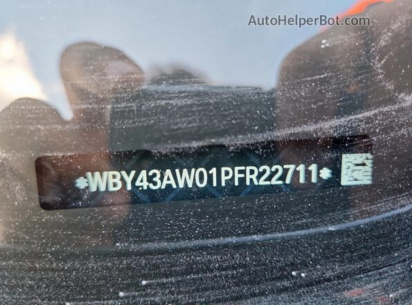 WBY43AW01PFR22711 2023 BMW I4 Серый Вид наклейки с VIN-кодом