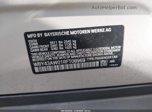 WBY43AW01RFT08969 2024 BMW I4 Белый Вид подкапотного пространства