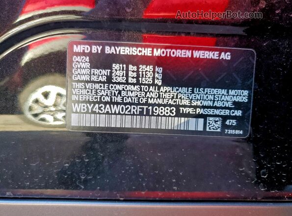 WBY43AW02RFT19883 2024 BMW I4 Black Շարժիչի բաժամունքի տեսք