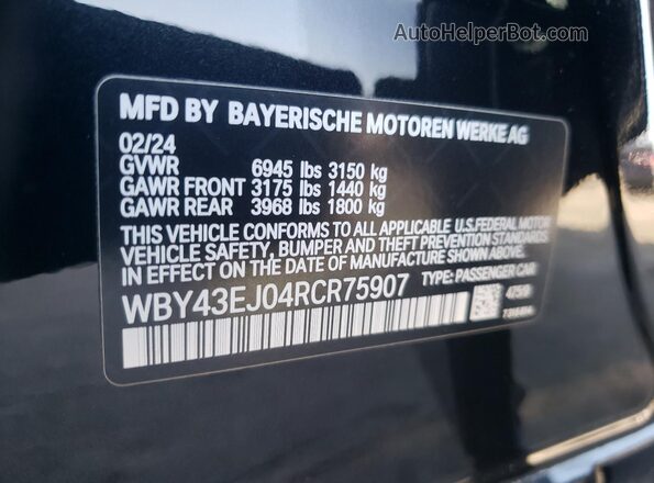 WBY43EJ04RCR75907 2024 BMW OTHER Black Widok komory silnika