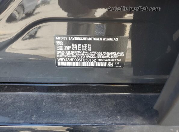 WBY43HD09SFU58152 2025 BMW I4 Gray Вид підкапотного простору