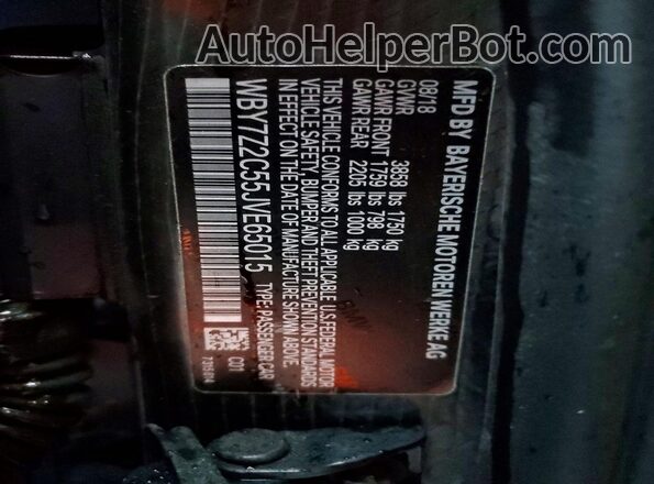 WBY7Z2C55JVE65015 2018 BMW I3 Blue Widok komory silnika