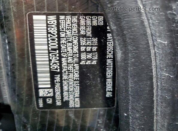 WBY8P2C00L7G94367 2020 BMW I3 Charcoal სალონის 360-გრადუსიანი ხედი