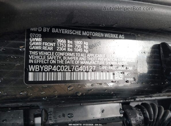 WBY8P4C02L7G40127 2020 BMW I3 White ძრავის განყოფილების ხედი