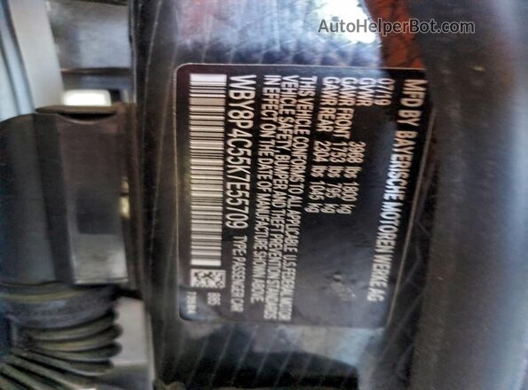 WBY8P4C55K7E55709 2019 BMW I3 White Engine compartment view