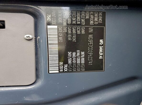WD3PE7CD2JP622741 2018 MERCEDES-BENZ SPRINTER Blue 