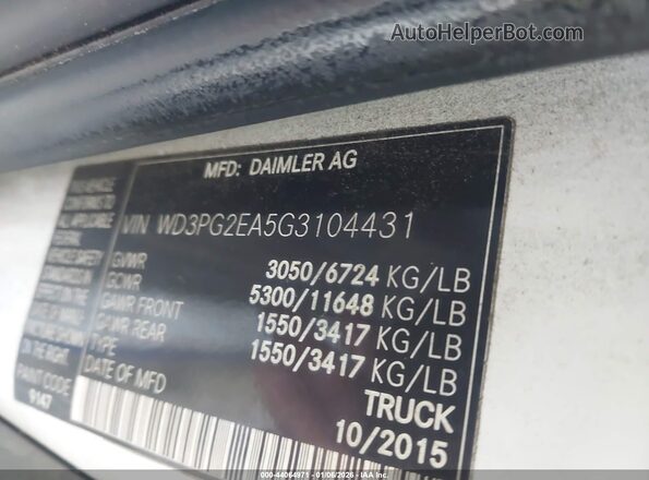 WD3PG2EA5G3104431 2016 MERCEDES-BENZ METRIS White Вид підкапотного простору