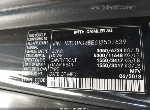 WD4PG2EE6J3502639 2018 MERCEDES-BENZ METRIS Black ძრავის განყოფილების ხედი