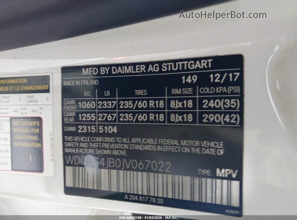 WDC0G4JB0JV067022 2018 MERCEDES-BENZ GLC 300 White Vista del compartimento del motor