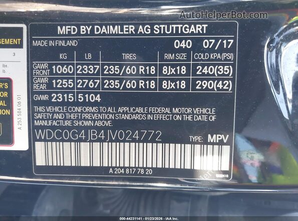 WDC0G4JB4JV024772 2018 MERCEDES-BENZ GLC 300 Black 