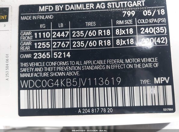 WDC0G4KB5JV113619 2018 MERCEDES-BENZ GLC 300 White 