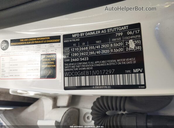 WDC0G6EB1JV017297 2018 MERCEDES-BENZ AMG GLC 43 Белый 