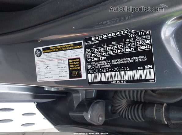 WDC0J4KB7HF201416 2017 MERCEDES-BENZ GLC 300 COUPE Gray ძრავის განყოფილების ხედი